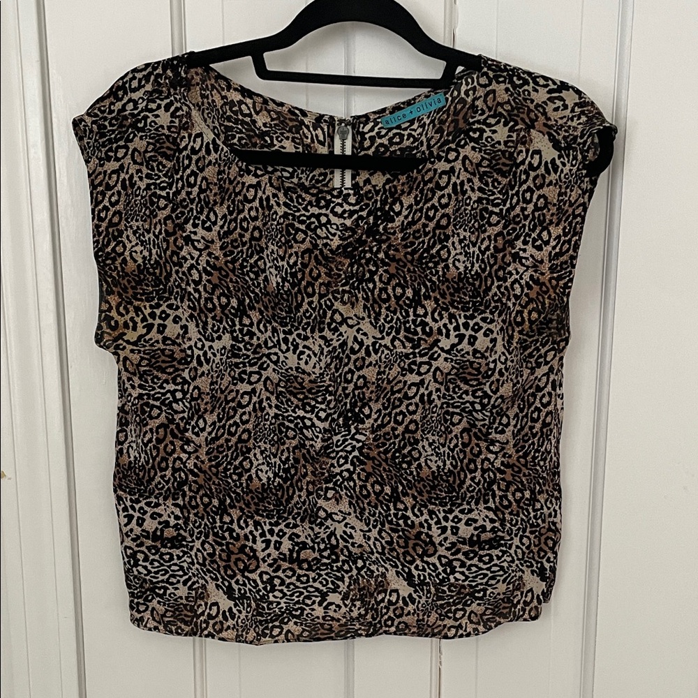 Alice + Olivia Leopard Print Blouse